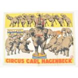 [Animal Dressage/Elephants] Circus Hagenbeck. "Elephant show" Friedländer, Hamburg, 1916