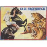 [Lions/Circus Hagenbeck] "A pride of lions against a man on a horse" Friedländer, Hamburg, 1928