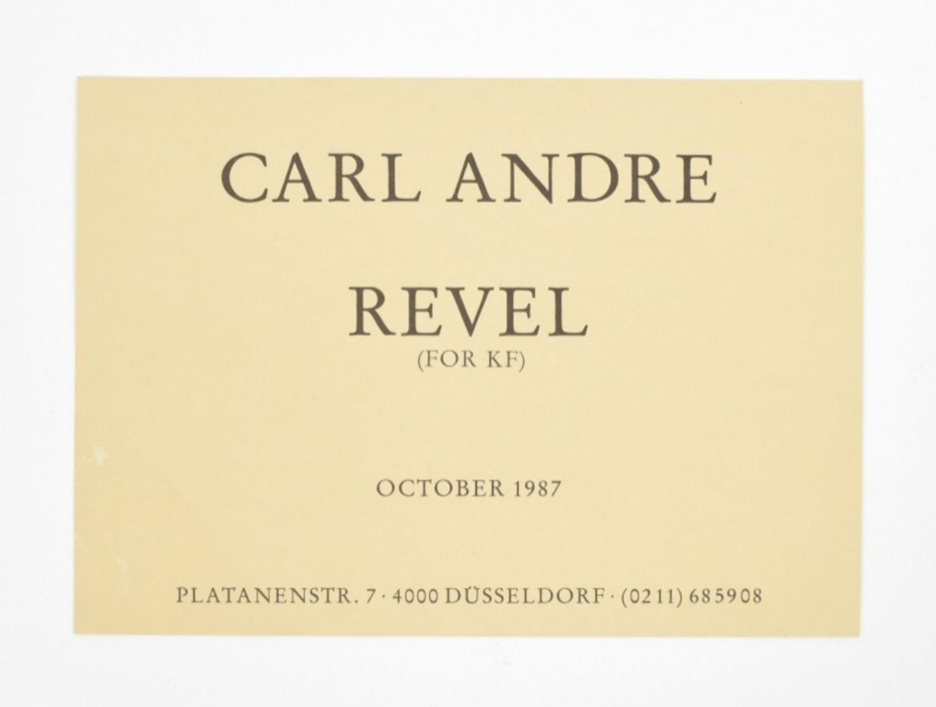 [s and 1970s] Carl André, catalogue and signed card - Bild 2 aus 5