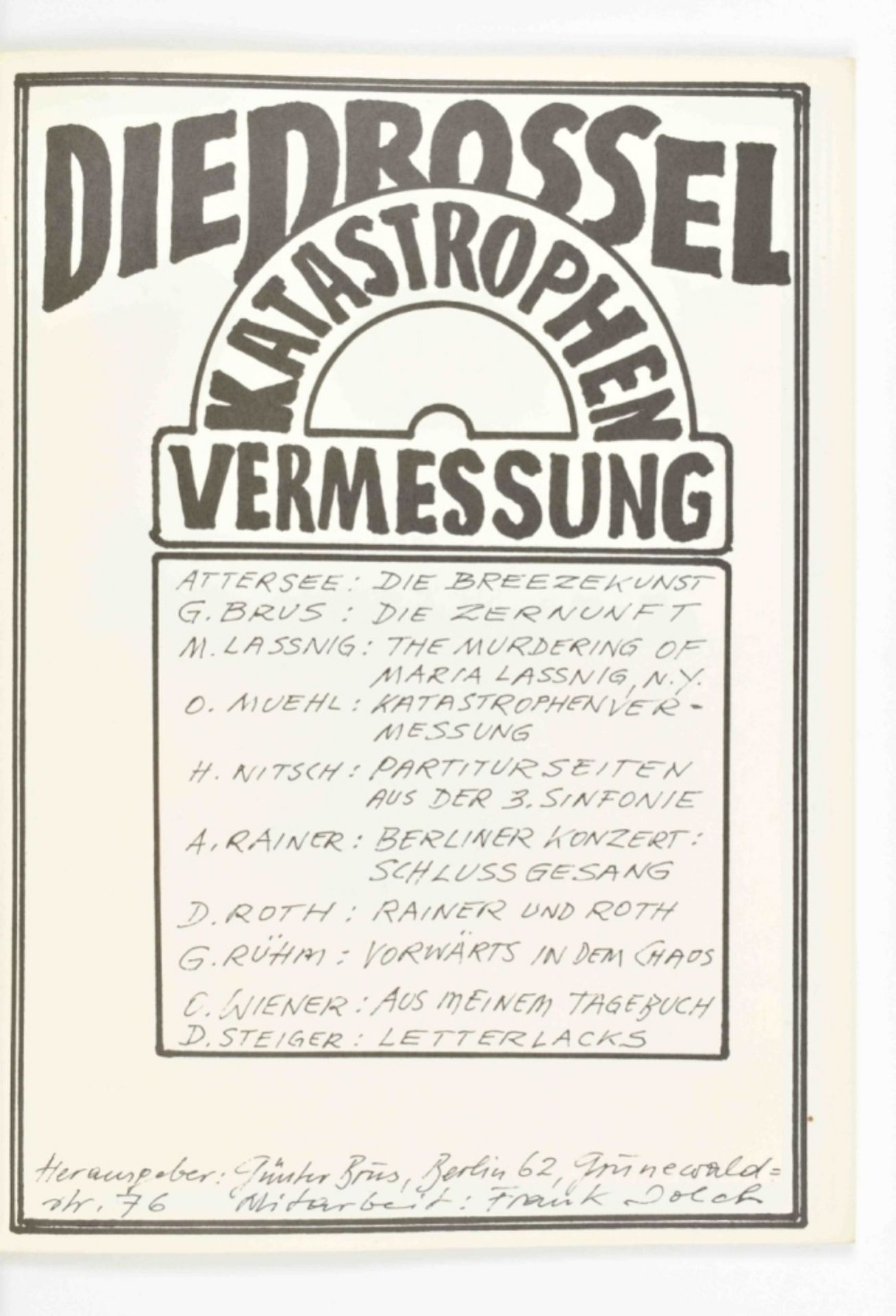 Günter Brus, Die Drossel, Nos.13-16 - Image 5 of 8