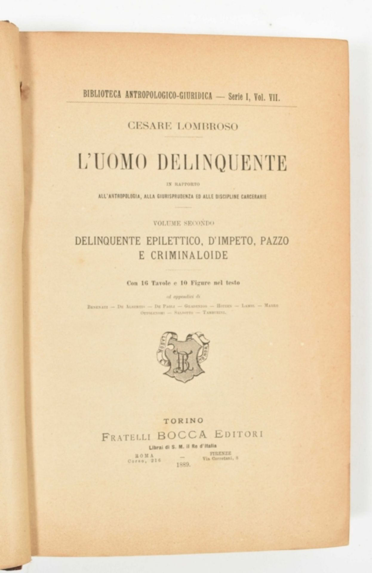 Cesare Lombroso. L'Uomo Delinquente - Image 4 of 5