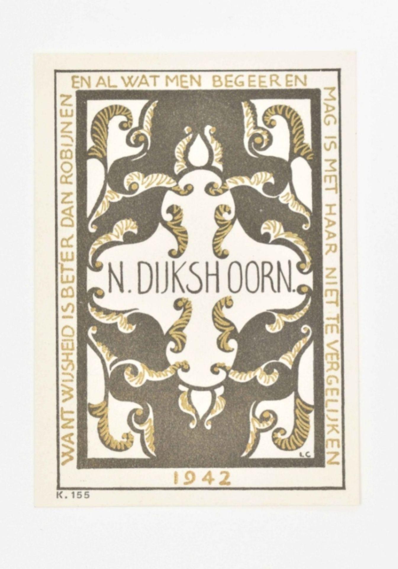 14 ex libris: Antoon Derkinderen (1859-1925). Ex libris voor "DKB" - Image 4 of 7