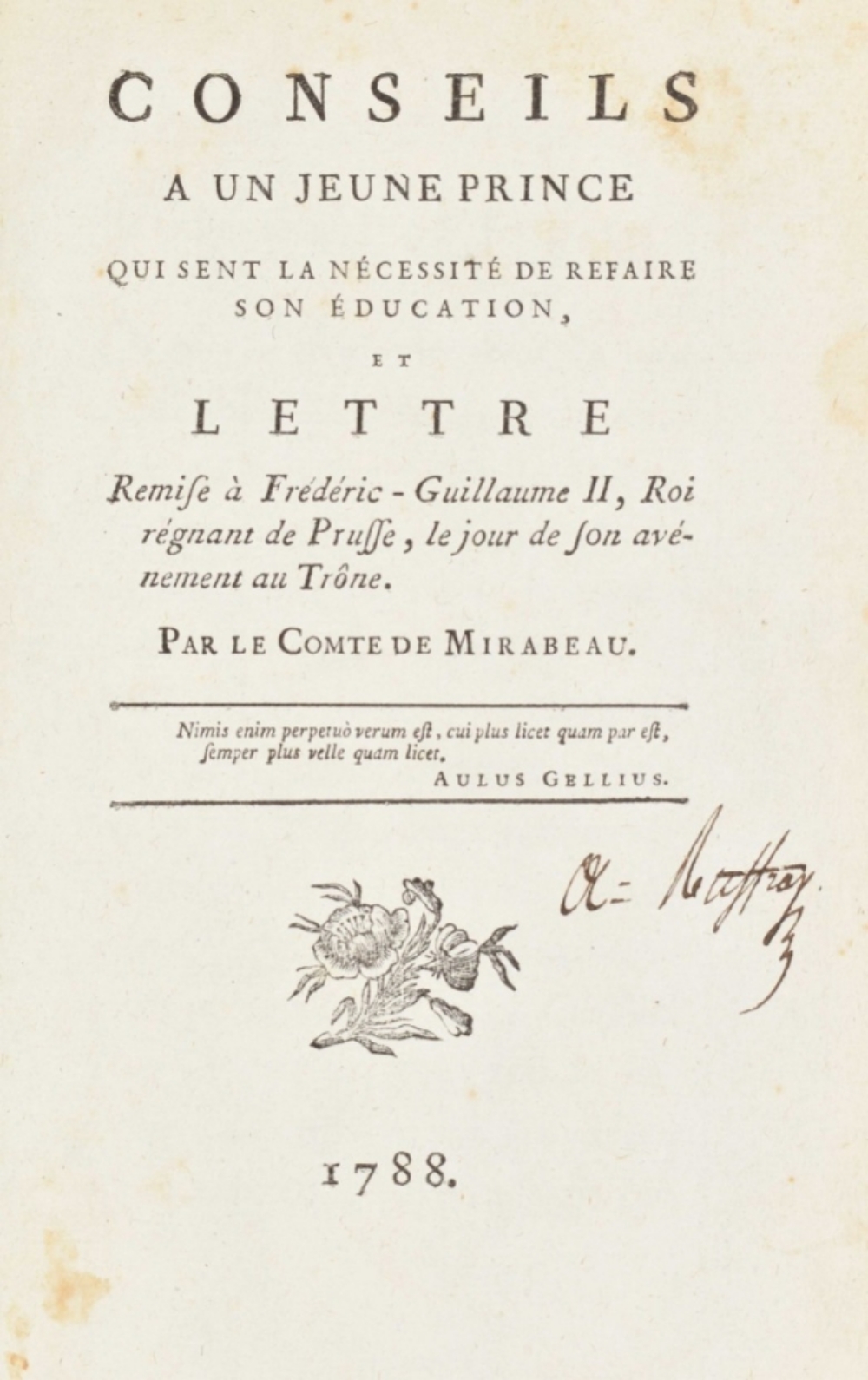 Three French titles: H.G. Riqueti. Conseils à un jeune Prince - Image 7 of 7