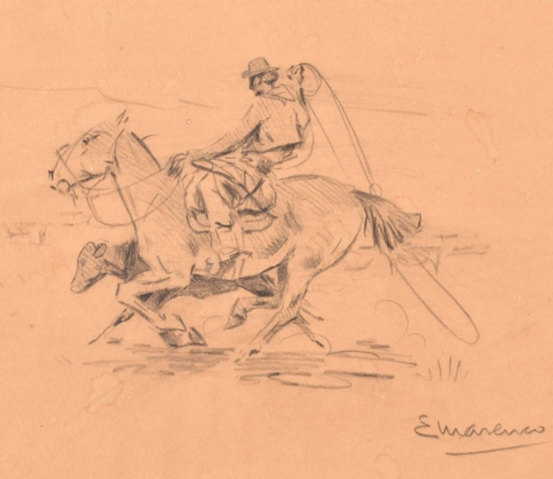 Eleodoro Marenco (1914-1996). "Argentinian horseman'" - Image 5 of 6