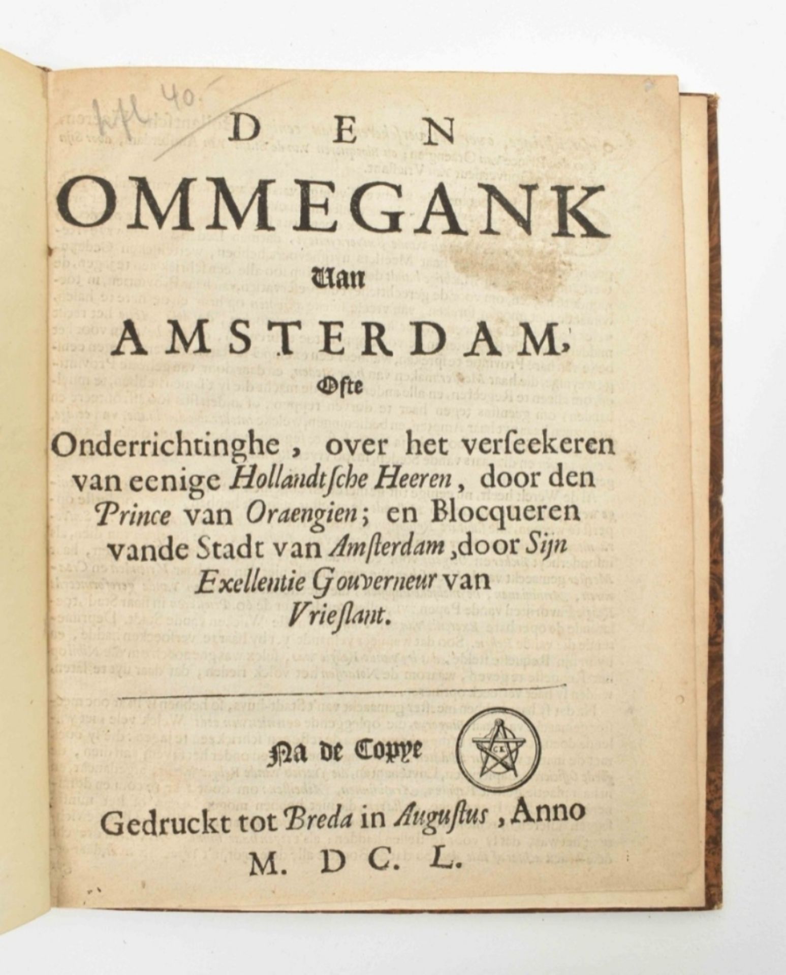 Den Ommegank van Amsterdam 1650, enz., - Image 3 of 5