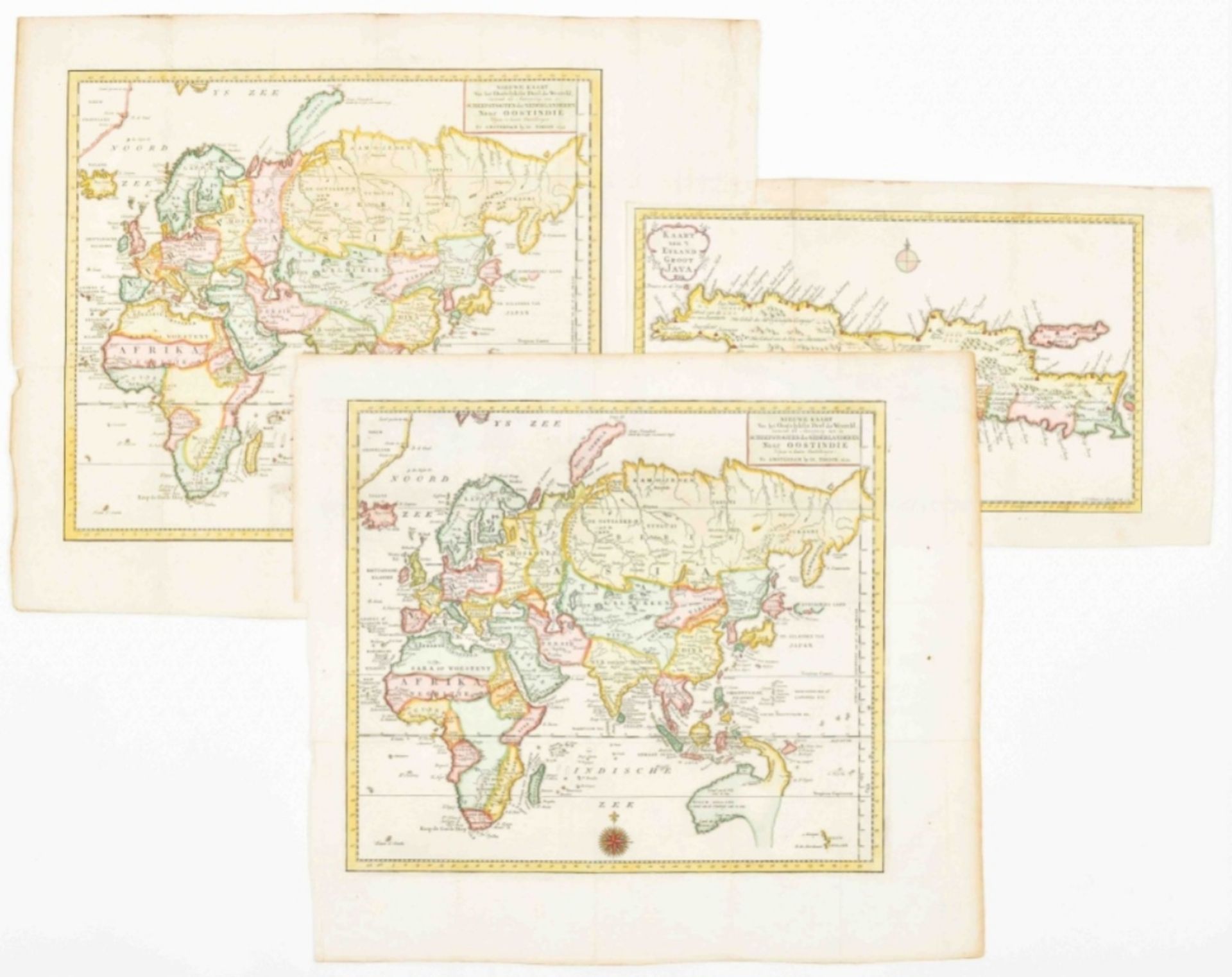 Three maps publ. by Isaak Tirion: Nieuwe Kaart