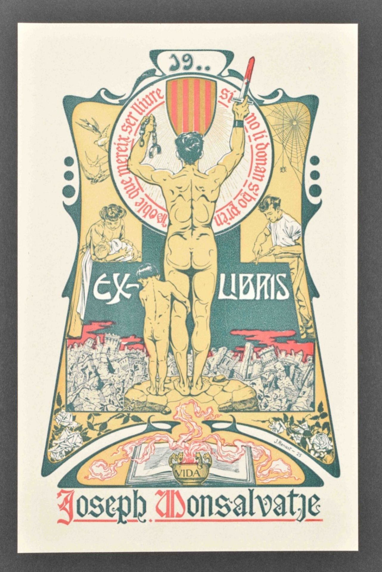 Joaquim Renart (1879-1961). Collection of 21 ex libris, - Bild 2 aus 8