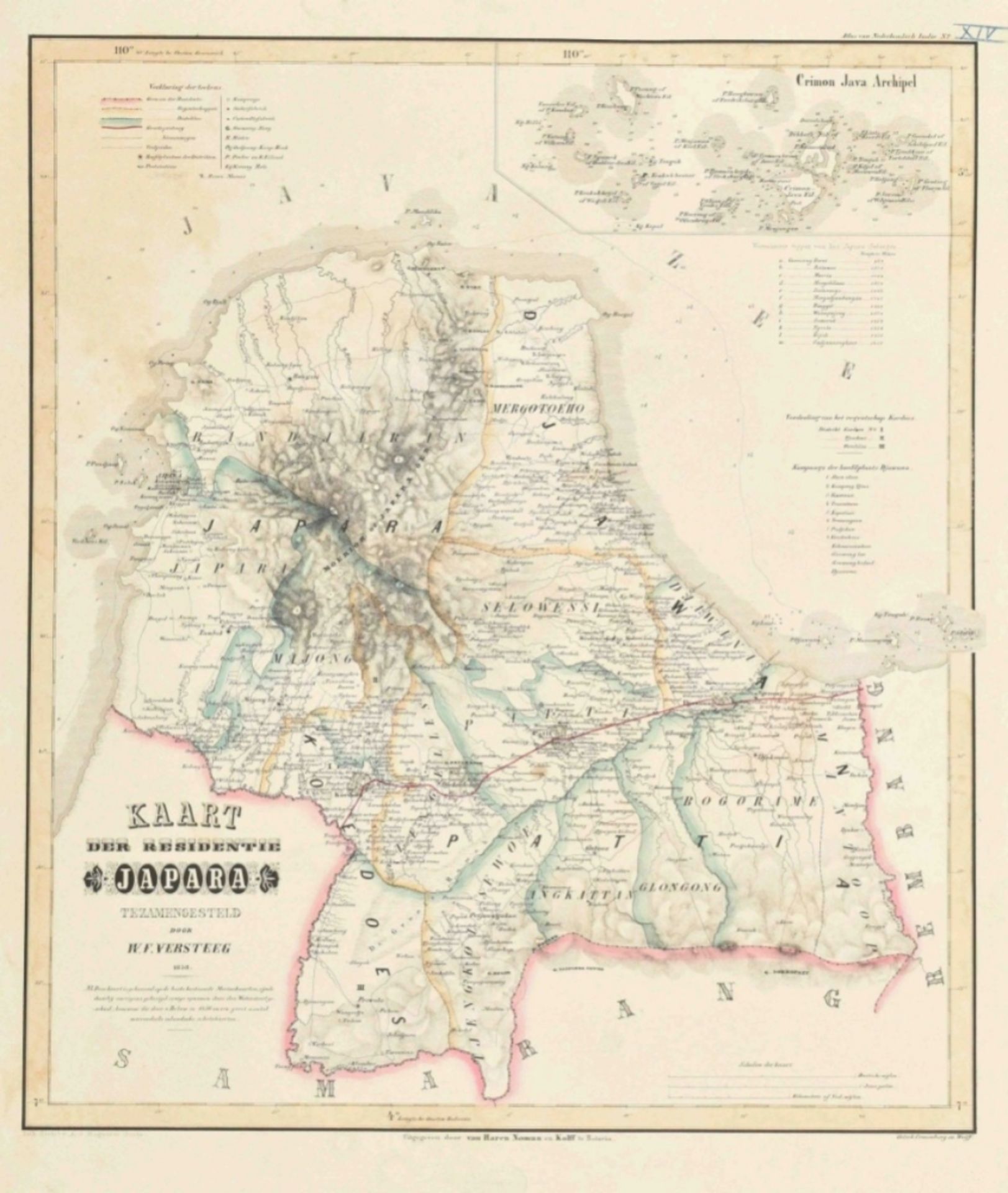 P. Melvill van Carnbée. W.F. Versteeg. Algemeene atlas van Nederlandsch Indië - Image 8 of 10