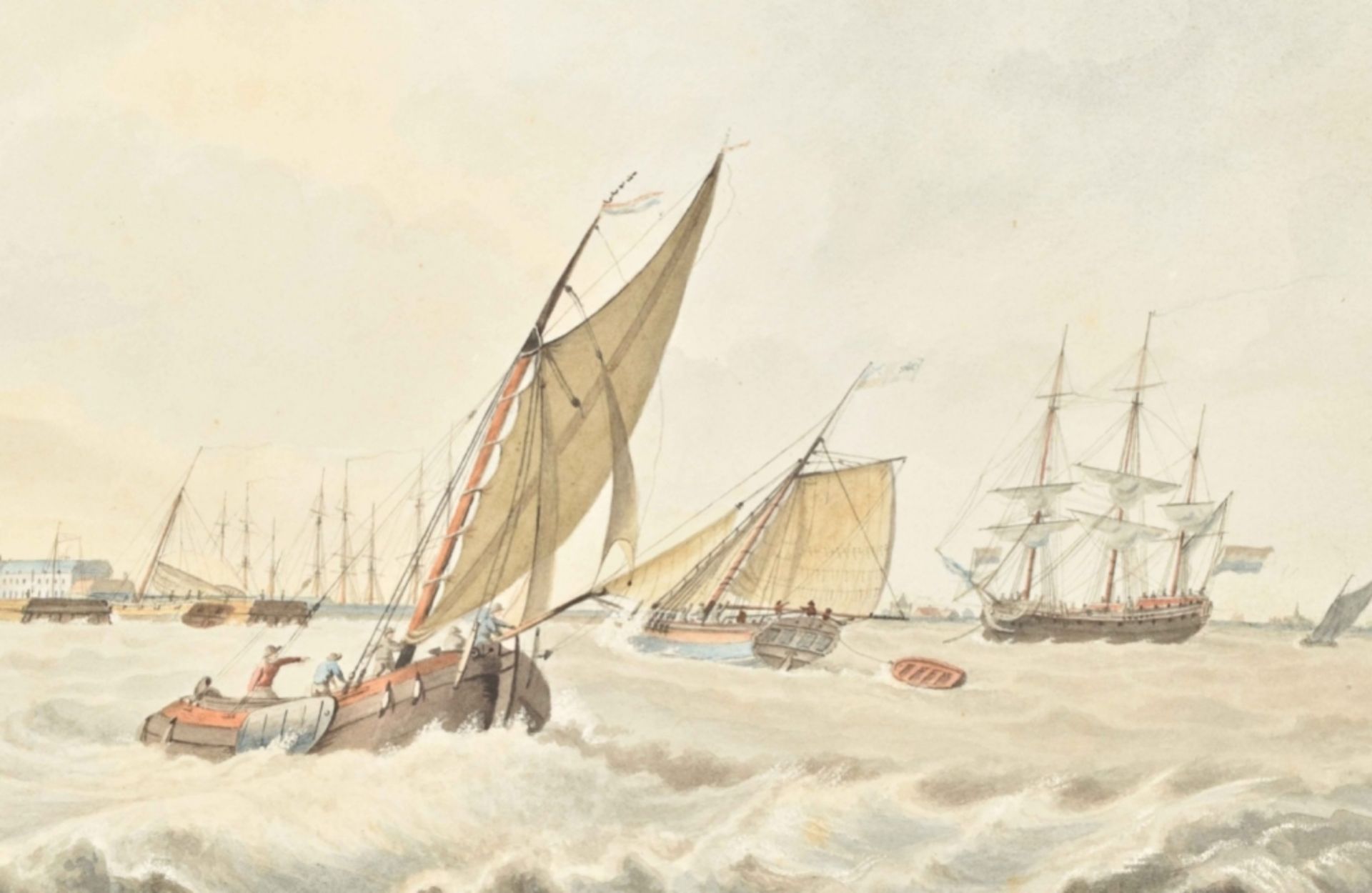 "Sailing vessels near a Dutch harbour" - Image 3 of 3
