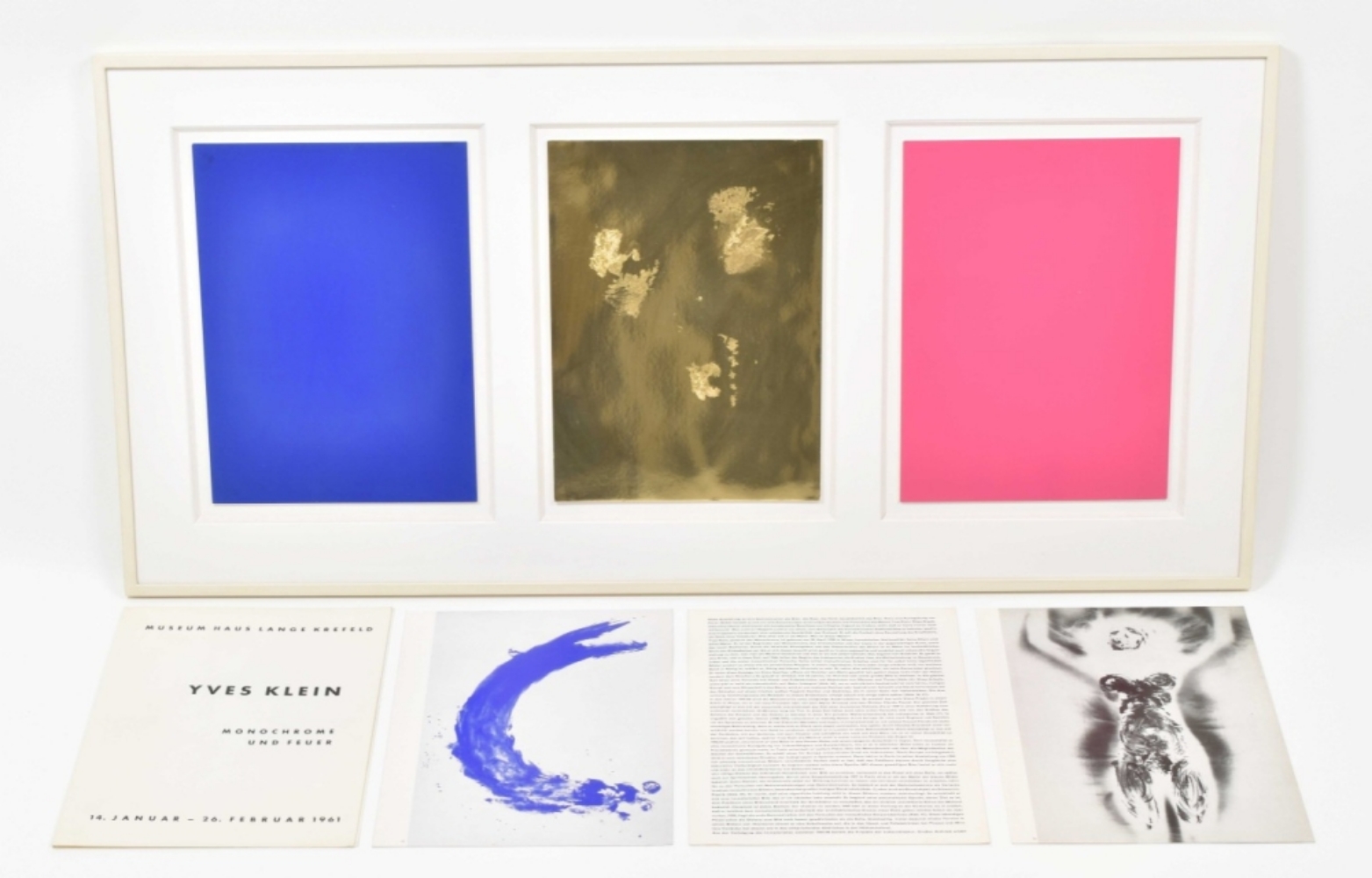 Yves Klein, Monochrome und Feuer, Triptique de Krefeld, 1961