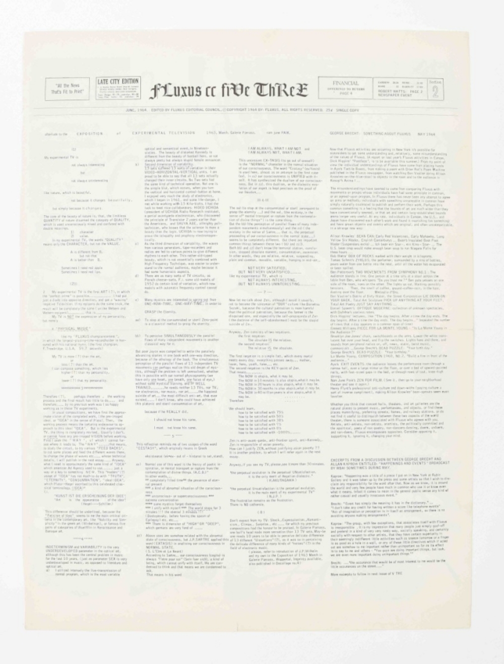 Fluxus cc fiVe ThRee No. 4, June 1964 signed by Ben Vautier - Image 5 of 6