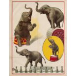 [Elephants] "Four elephants performing balancing acts"