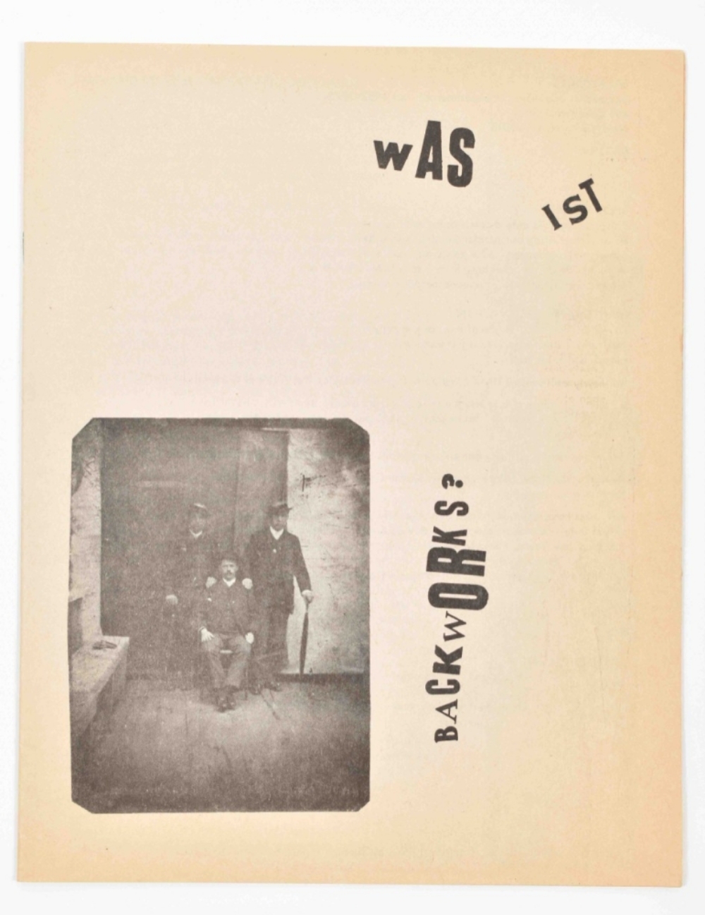 Sales catalogue Was ist Backworks? Documents and Relics of experimental art 1952-1970