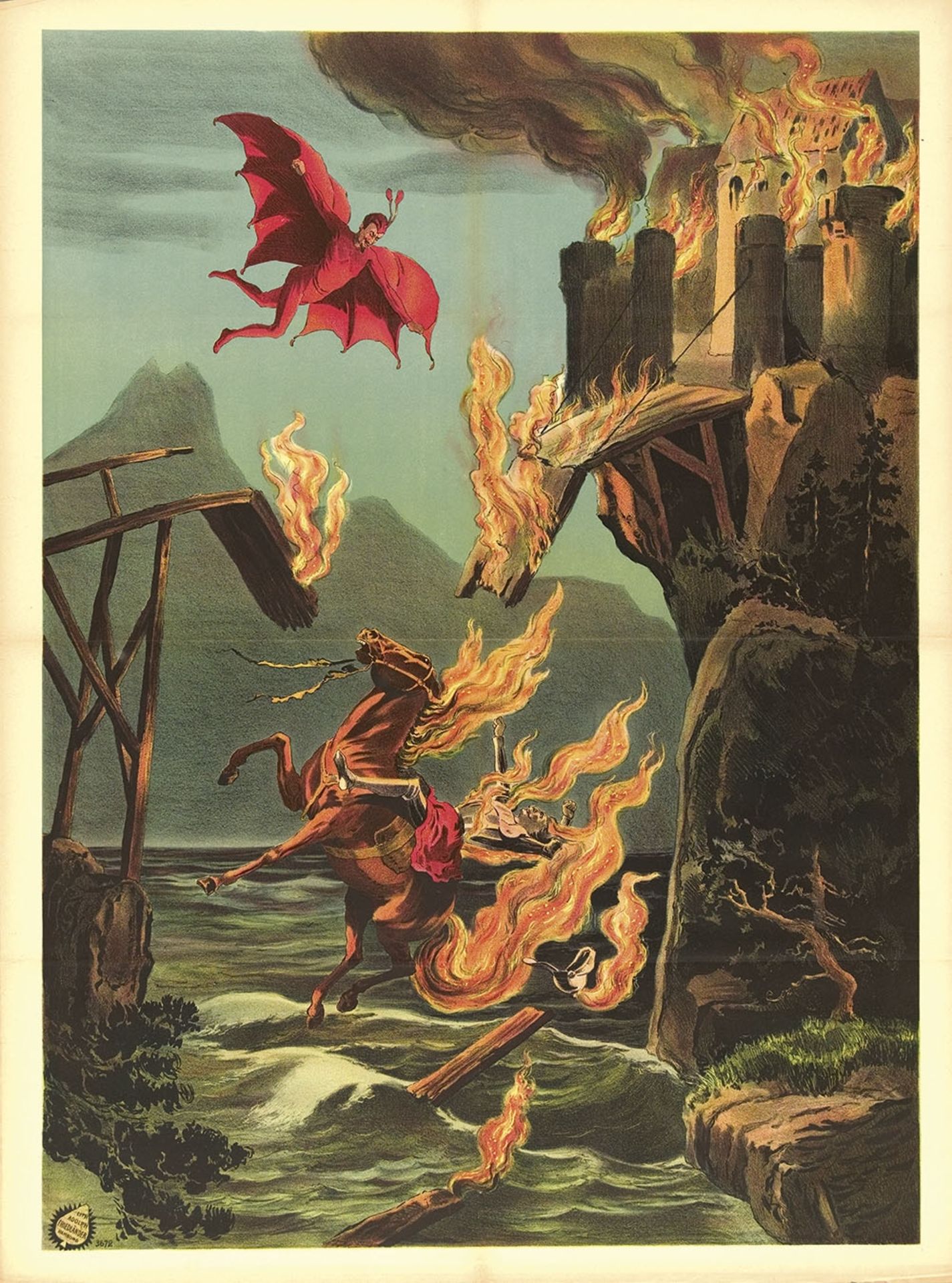 [Pantomime] "Mephisto burning a castle bridge"