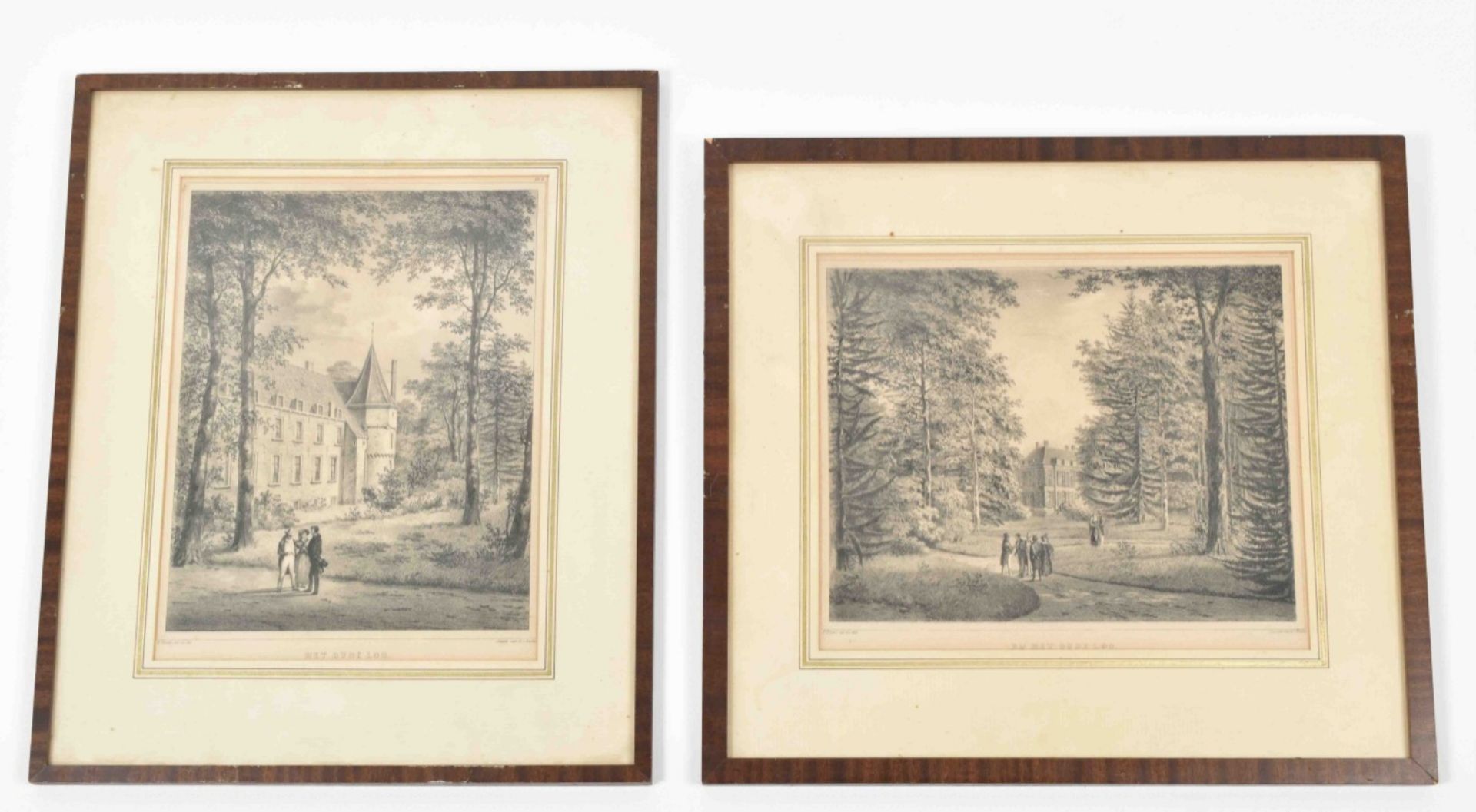 Series of 6 lithogr. views of the palace and surroundings - Bild 3 aus 8