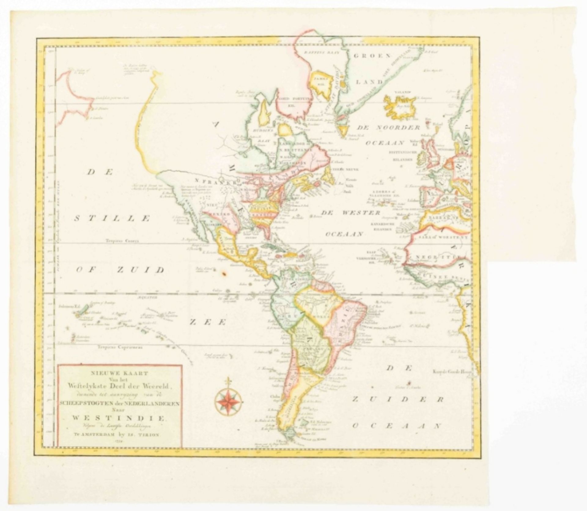 2 maps publ. by Isaak Tirion: Nieuwe Kaart van het Westelykste - Image 2 of 6