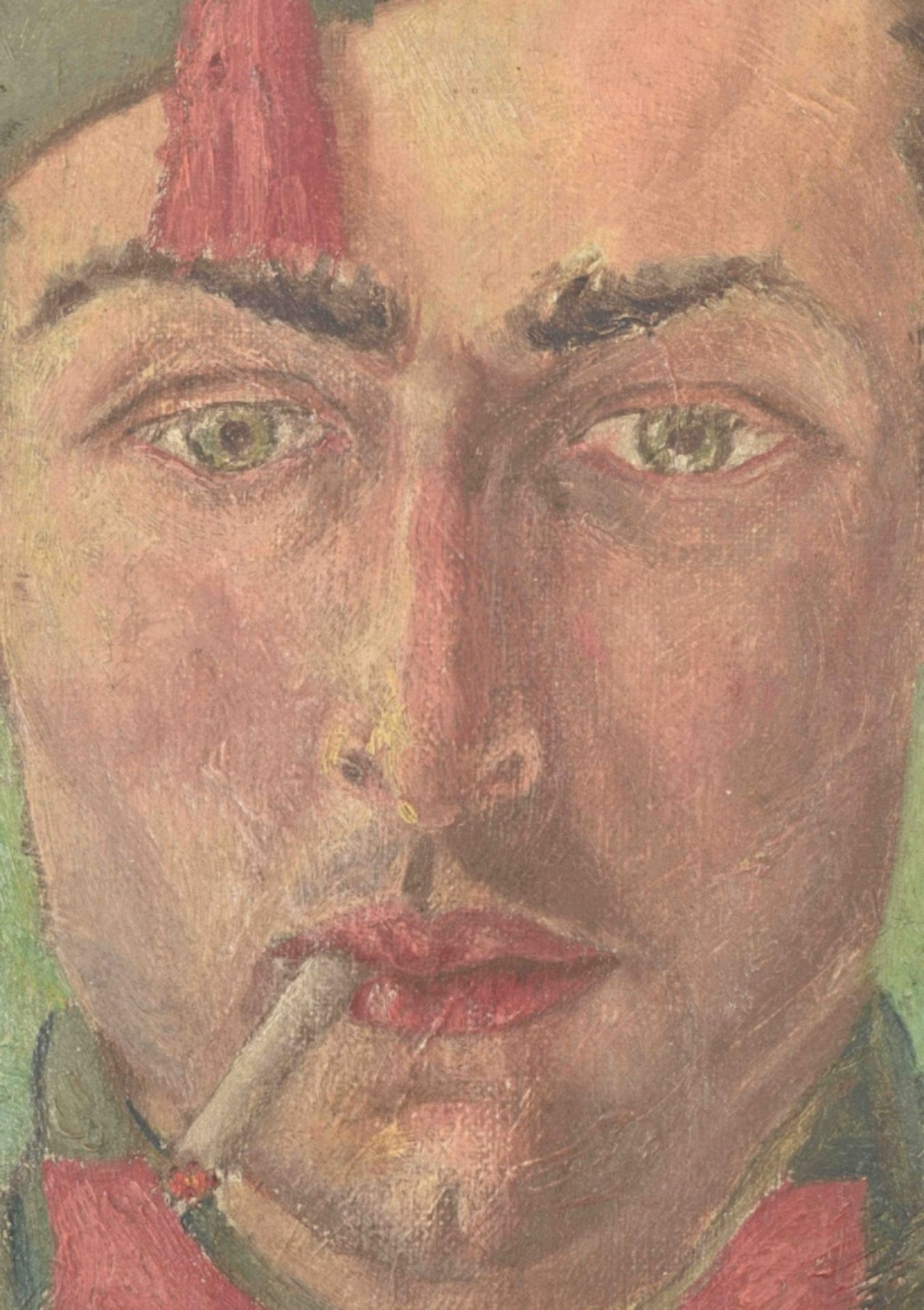 Luc Liebin (20th cent.). "Portrait of a young soldier smoking a cigarette" - Image 3 of 5