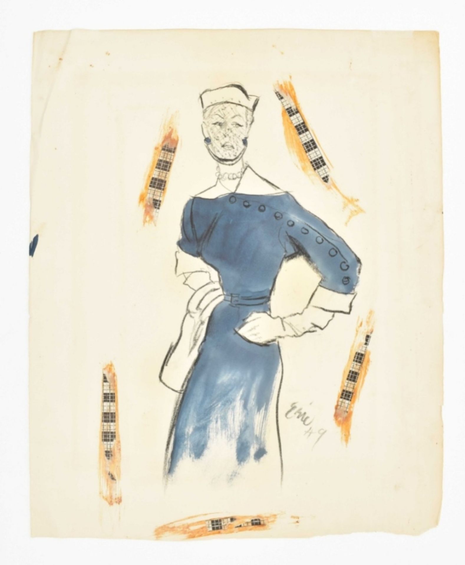 Carl "Eric" Erickson (1891-1958). Two fashion illustrations - Image 5 of 8