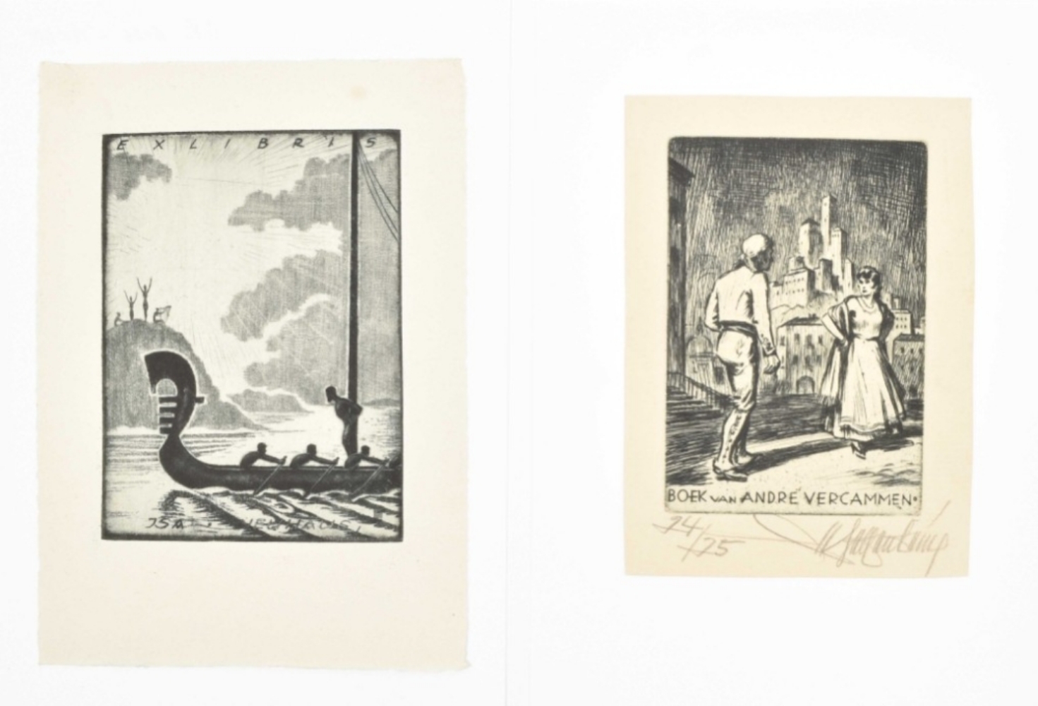 Walter Helfenbein (1893-1984). Collection of 15 ex libris - Image 4 of 9