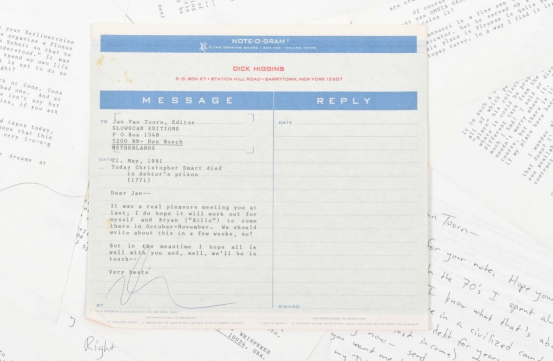 Dick Higgins, extensive correspondence with Jan van Toorn - Image 5 of 6