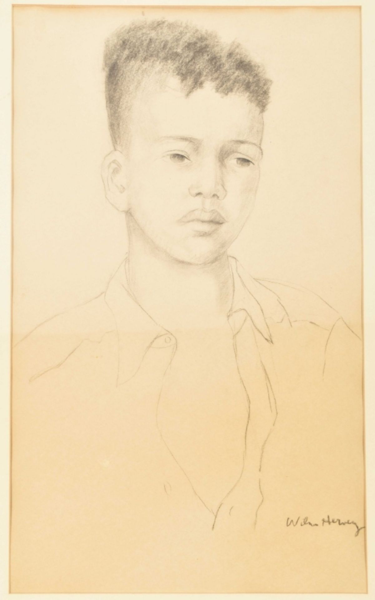 Wilna Herney (1894-1979). "'Portrait of a boy" - Image 2 of 4