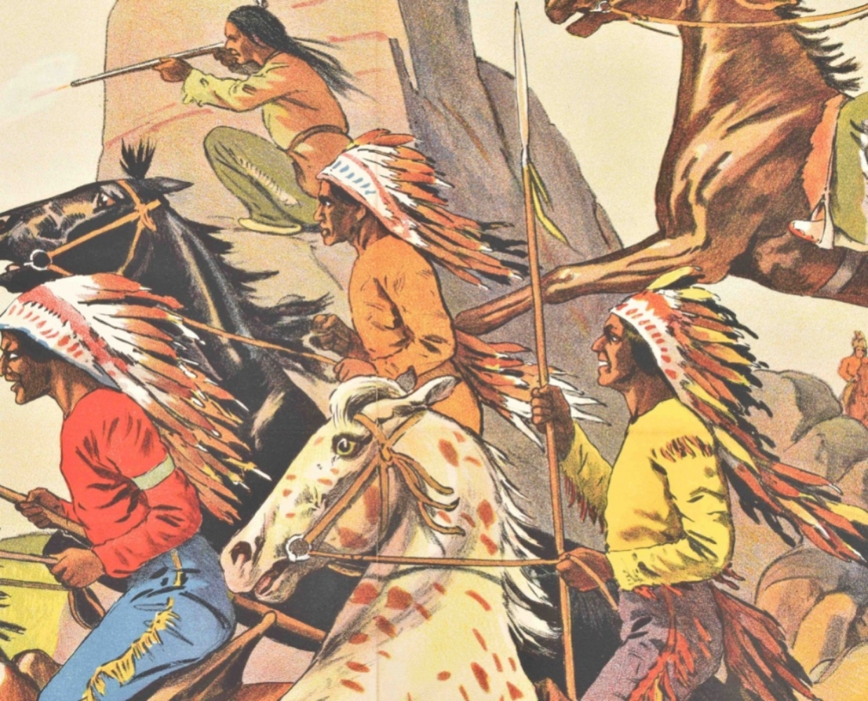 "Battle between cowboys and Native Americans" - Image 5 of 7