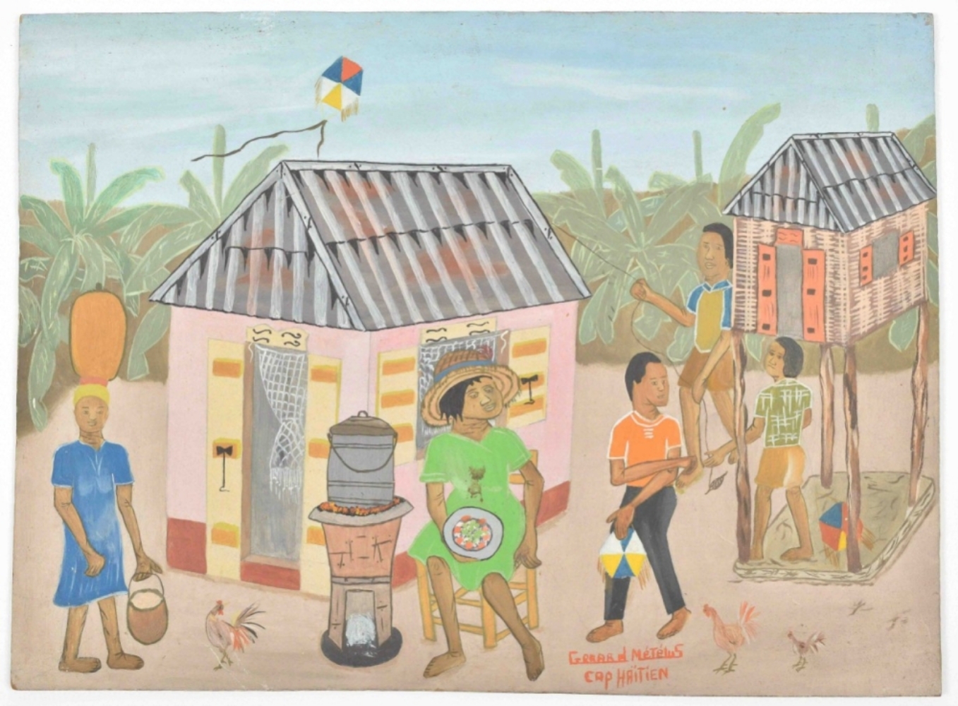 Three 20th-cent. naive paintings: Gererd Métélus. Cap Haïtien - Image 8 of 10