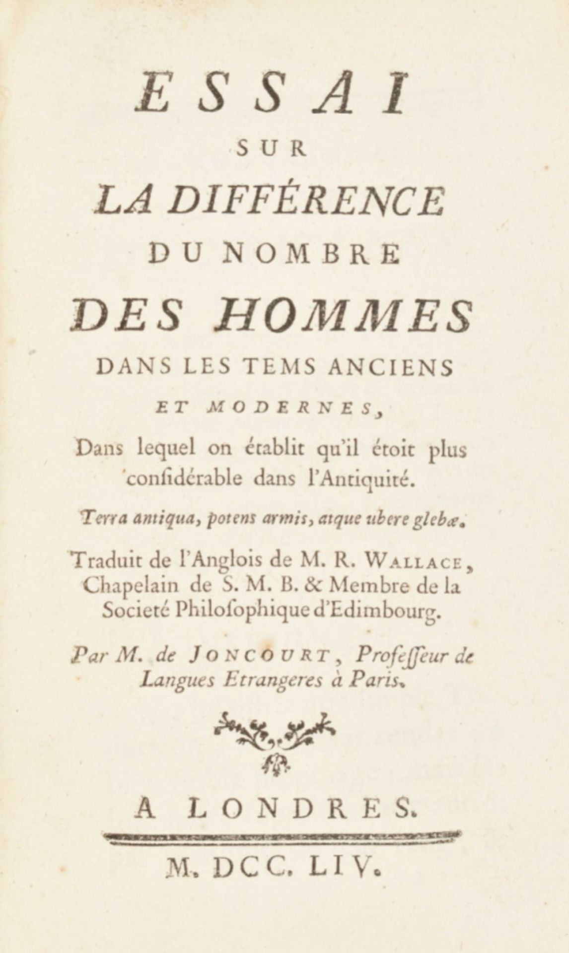 Three miscell. works in French: R. Wallace. Essai - Image 3 of 6