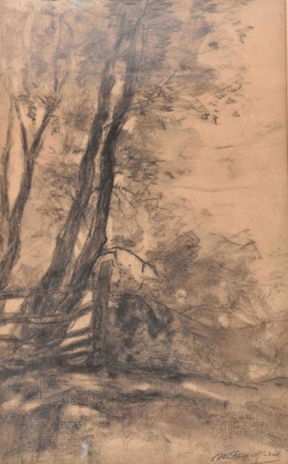 Willem Maris (1844-1910). "Landscape with trees" - Image 3 of 4