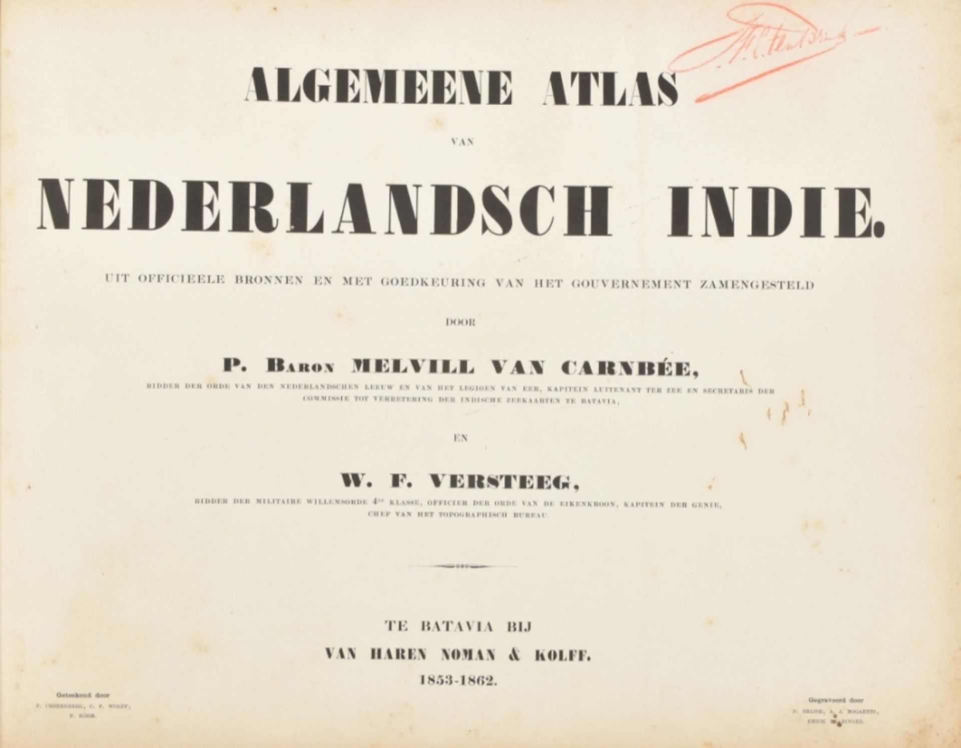 P. Melvill van Carnbée. W.F. Versteeg. Algemeene atlas van Nederlandsch Indië - Image 3 of 10