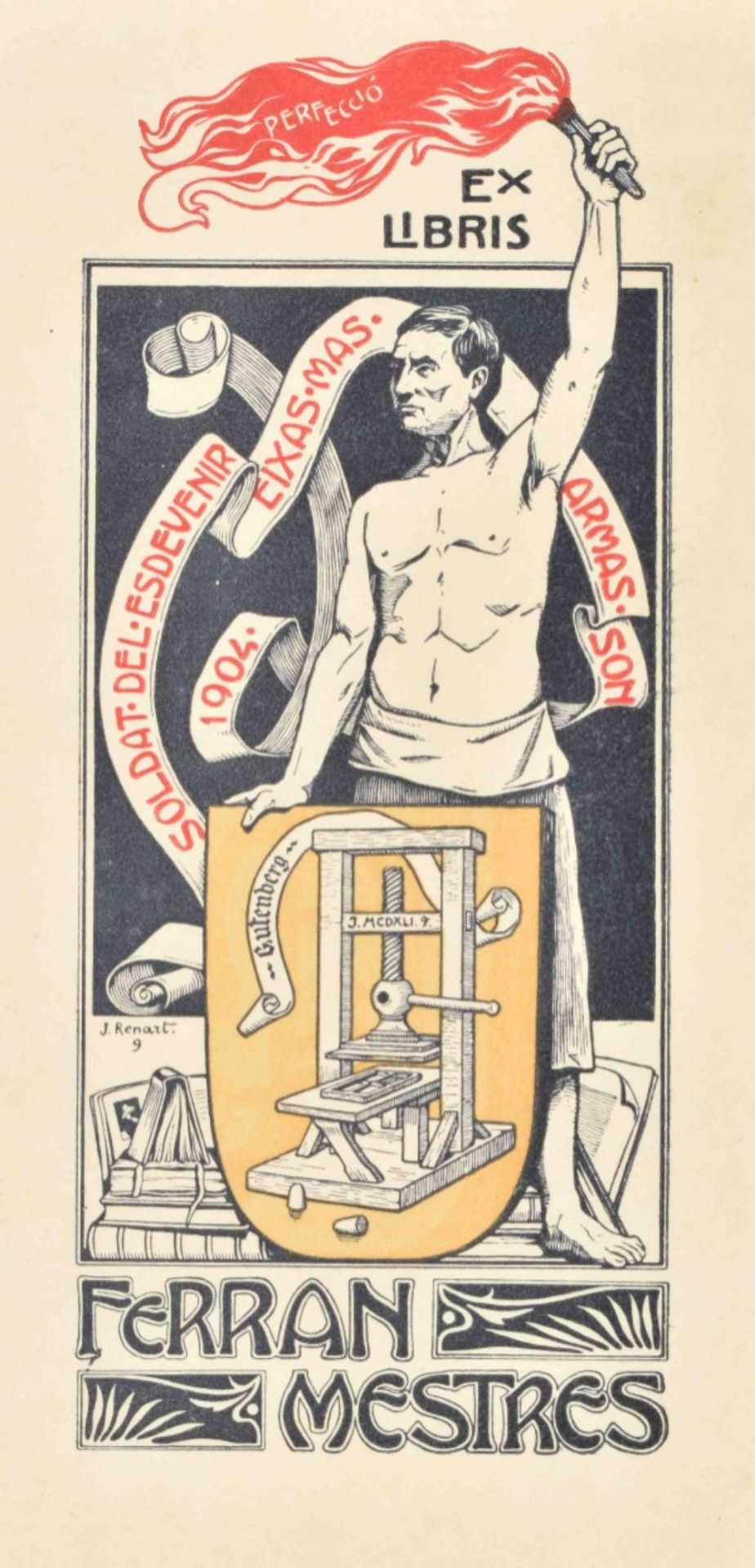 Joaquim Renart (1879-1961). Collection of 21 ex libris, - Bild 7 aus 8