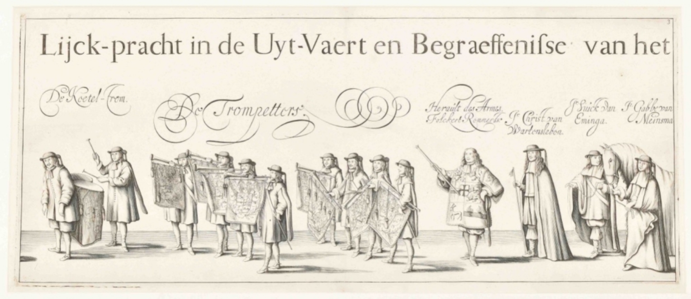 William Frederick, count of Nassau-Dietz. Rouw-staetelijcke lijck-pracht in de uyt-vaert - Image 2 of 10