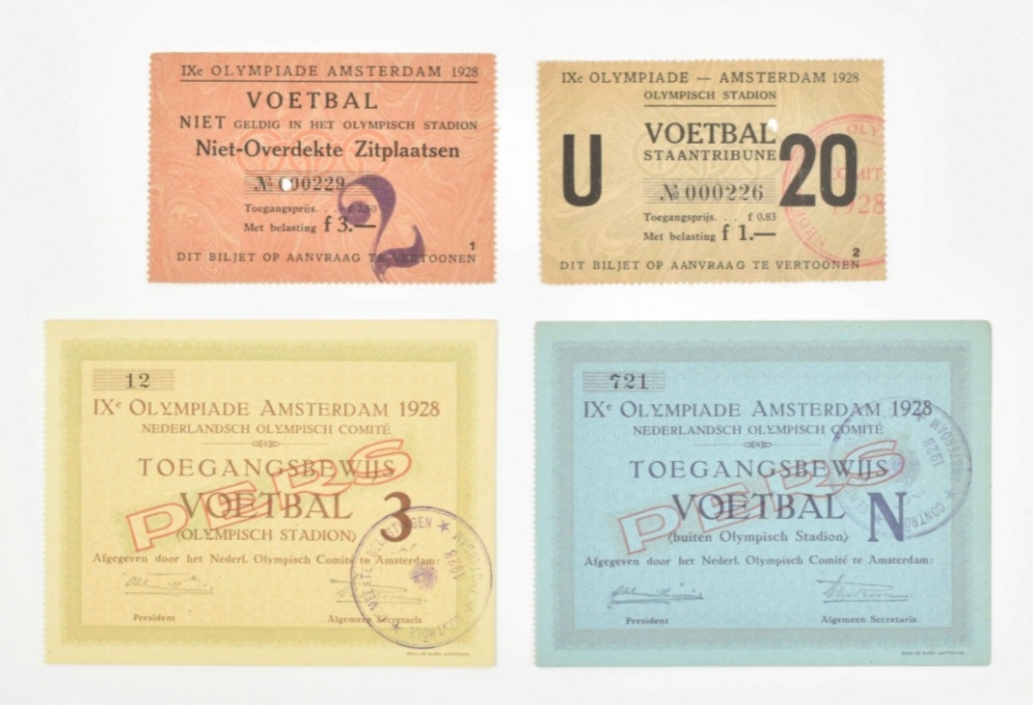 Collection of Olympic Games 1928 tickets