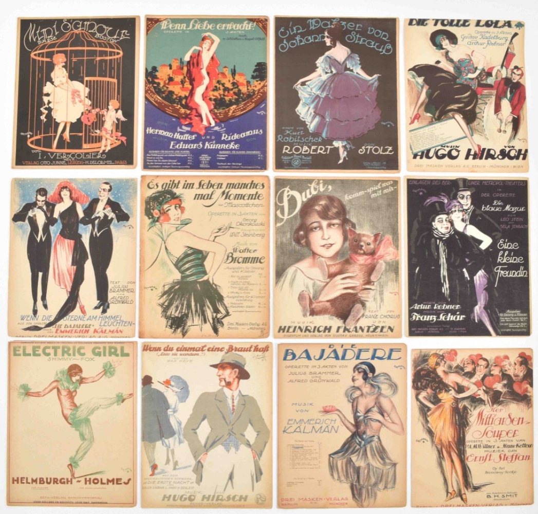 Collection of sheet music w. covers des. by Ortmann