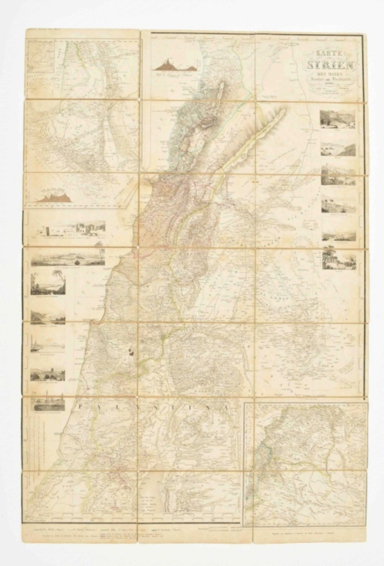 Four folded segmented maps on linen: Plan routier  - Image 6 of 9