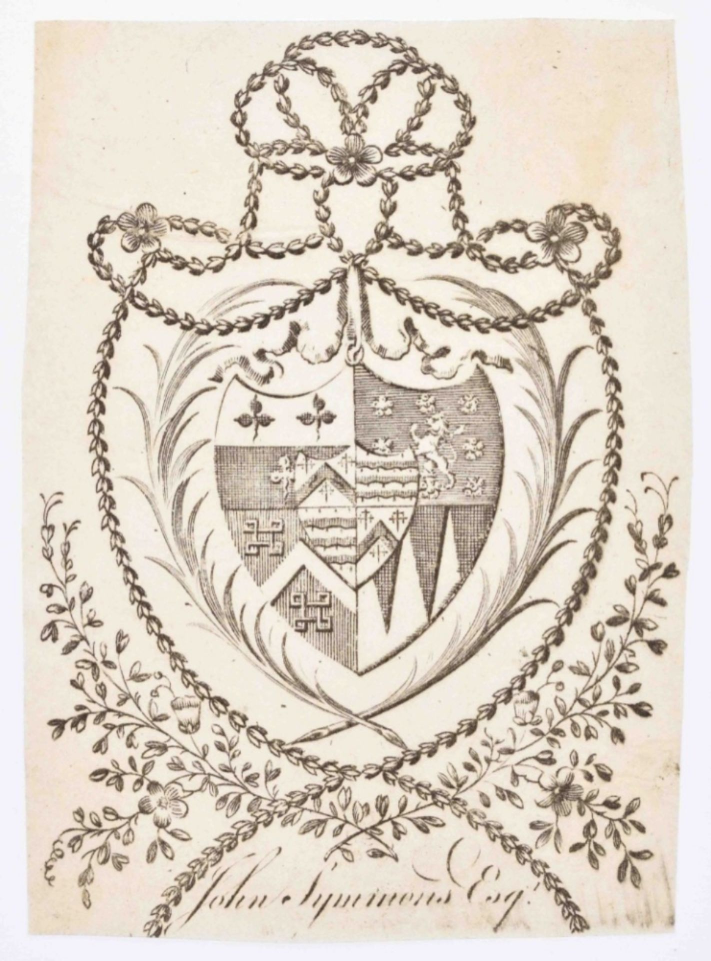 Collection of approx. 135 English heraldic ex libris - Image 3 of 7
