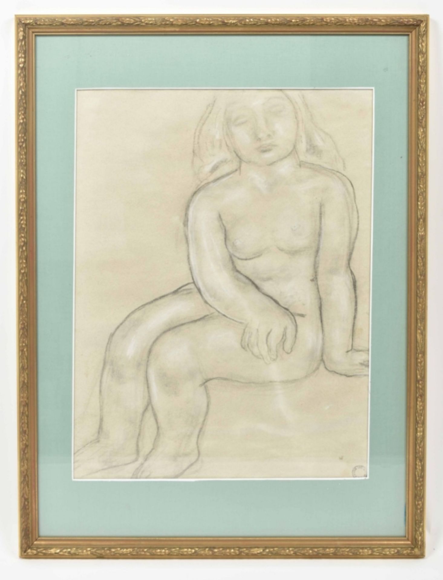 Leo Gestel (1881-1941). "Sitting female nude"