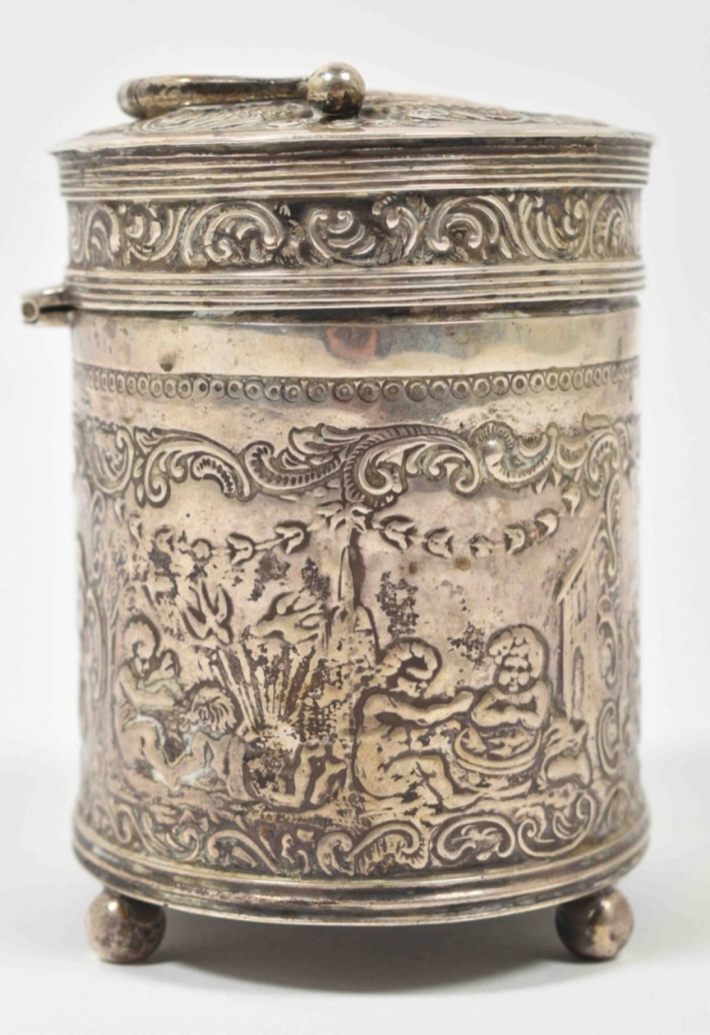 Oval silver tea-caddy - Image 4 of 7