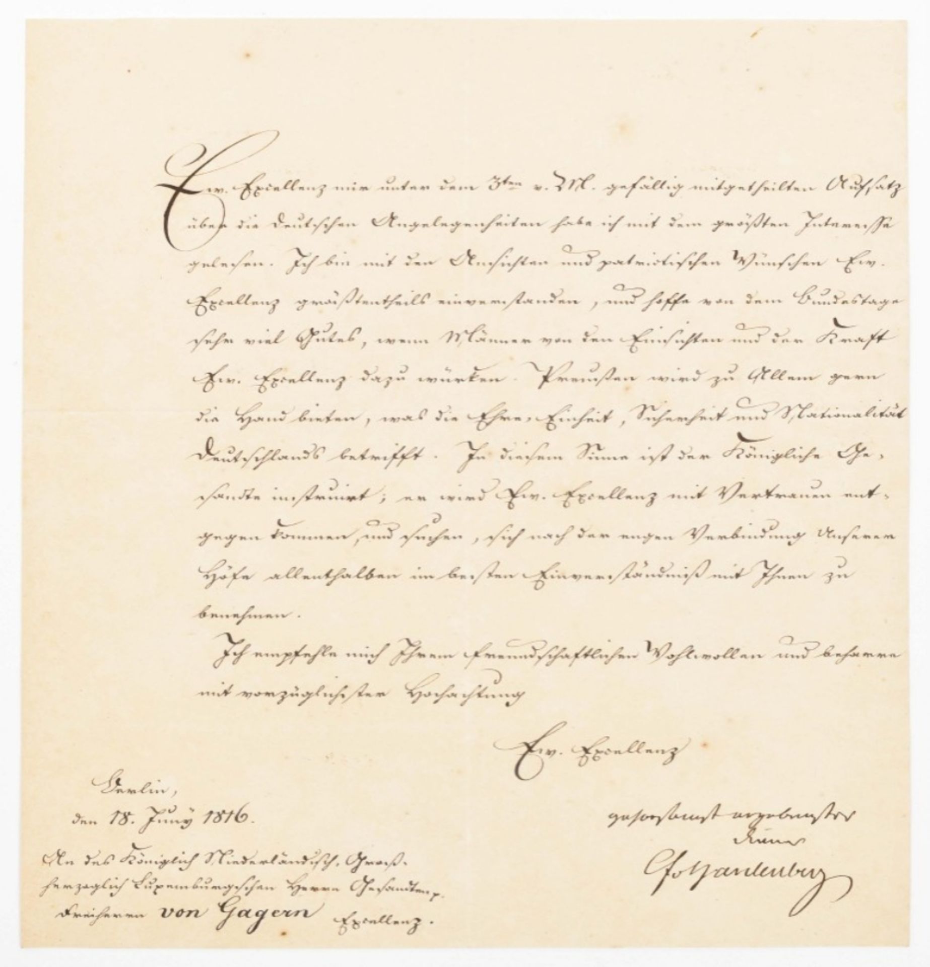 Karl August Prinz von Hardenberg (1750-1822). Signed letter - Image 2 of 10