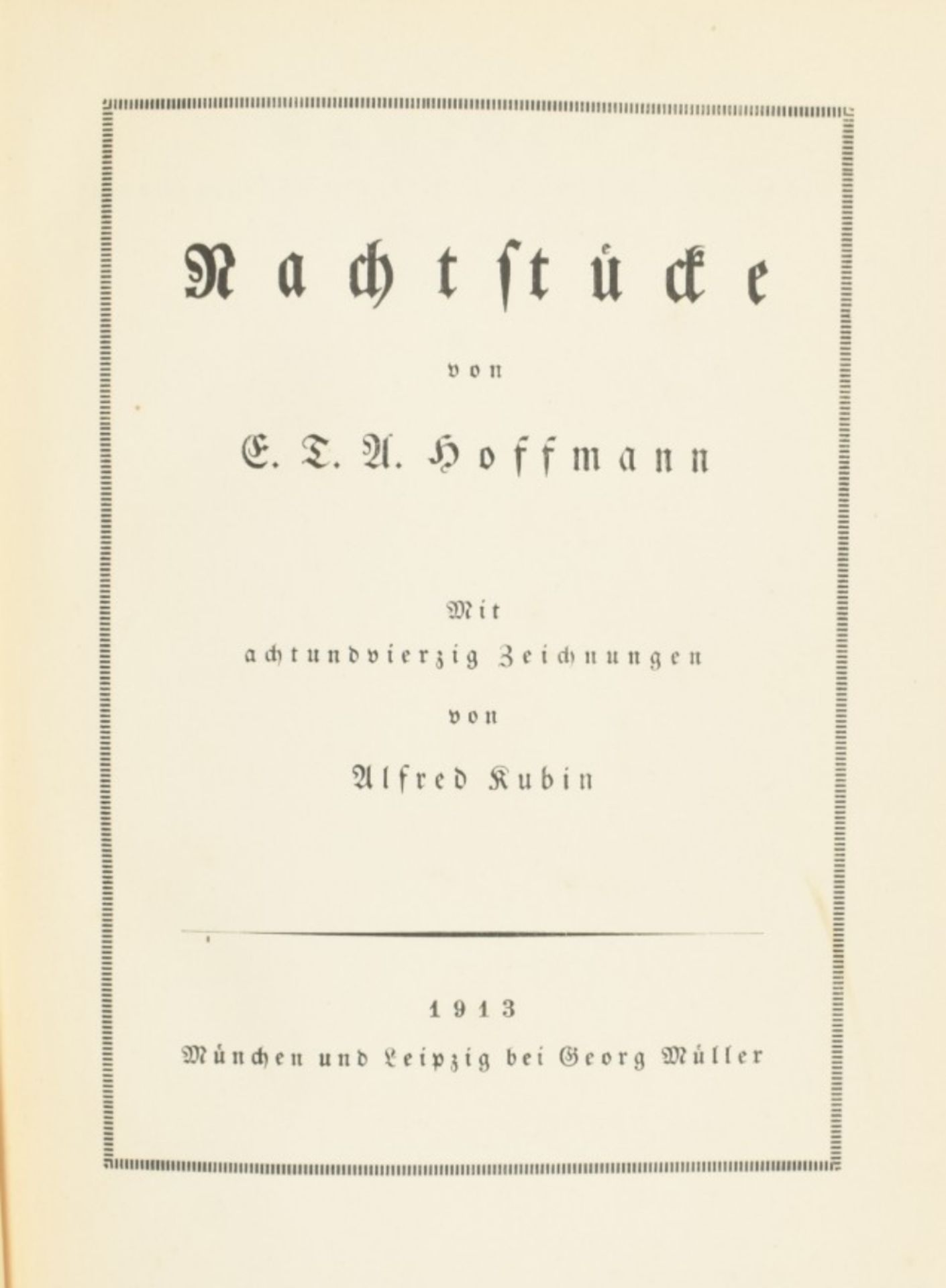 Alfred Kubin (1877-1959). E.T.A. Hoffmann, Nachtstücke. Mit 48 Zeichnungen  - Image 4 of 8