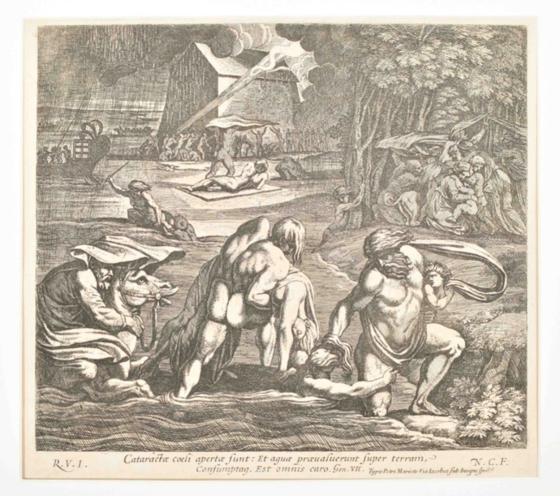 Niocolas Chaperon (1612-1656) after Raphael (1483-1520). Two prints of Noah's ark - Image 4 of 8