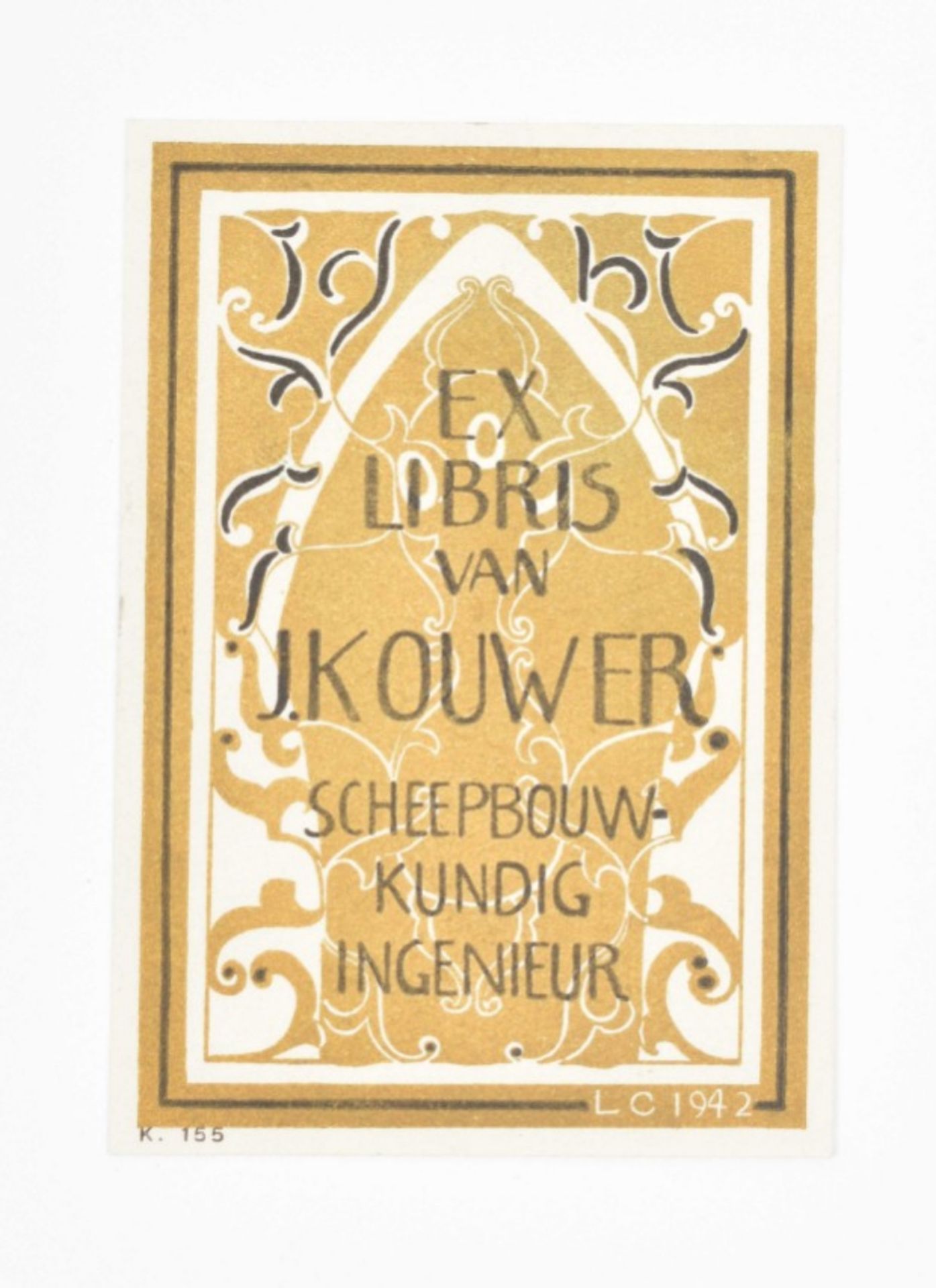 14 ex libris: Antoon Derkinderen (1859-1925). Ex libris voor "DKB" - Image 2 of 7