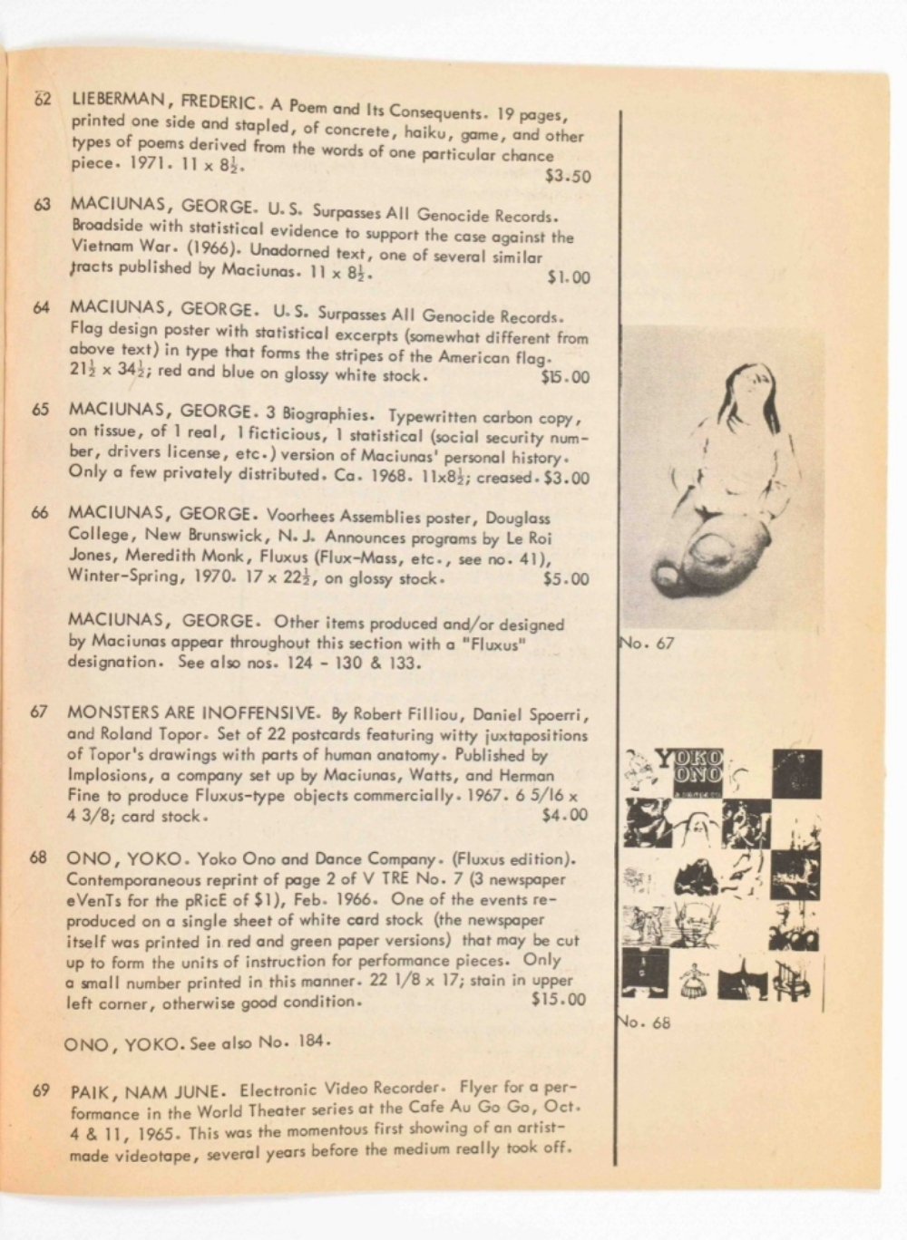 Sales catalogue Was ist Backworks? Documents and Relics of experimental art 1952-1970 - Image 4 of 5