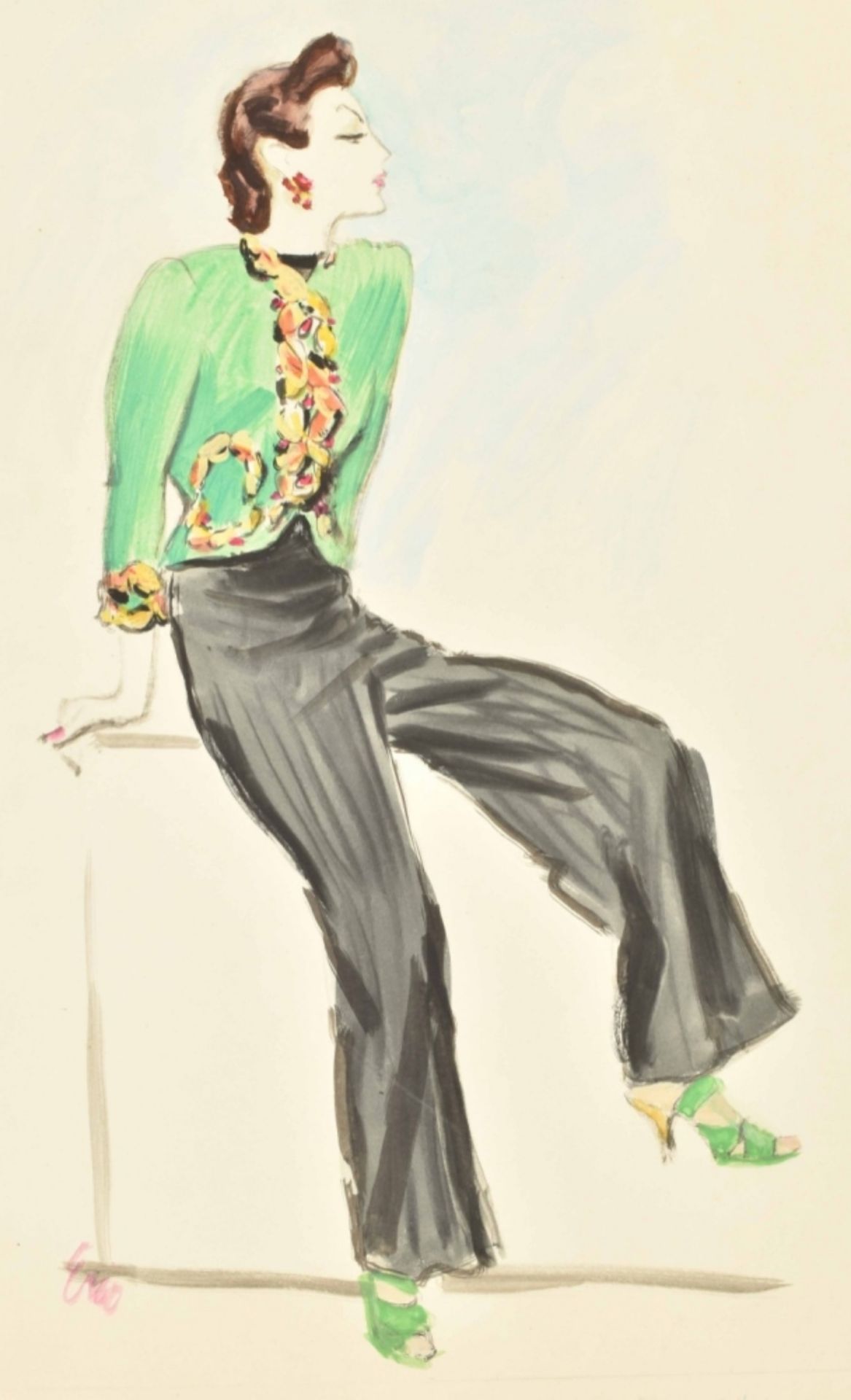 Carl "Eric" Erickson (1891-1958). Schiaparelli dress - Image 2 of 4