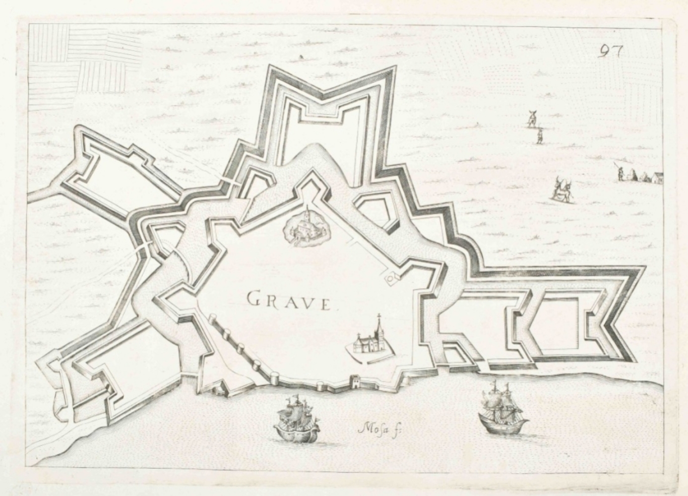 Six maps of Grave and surroundings:Gravia Obsessa - Image 6 of 9