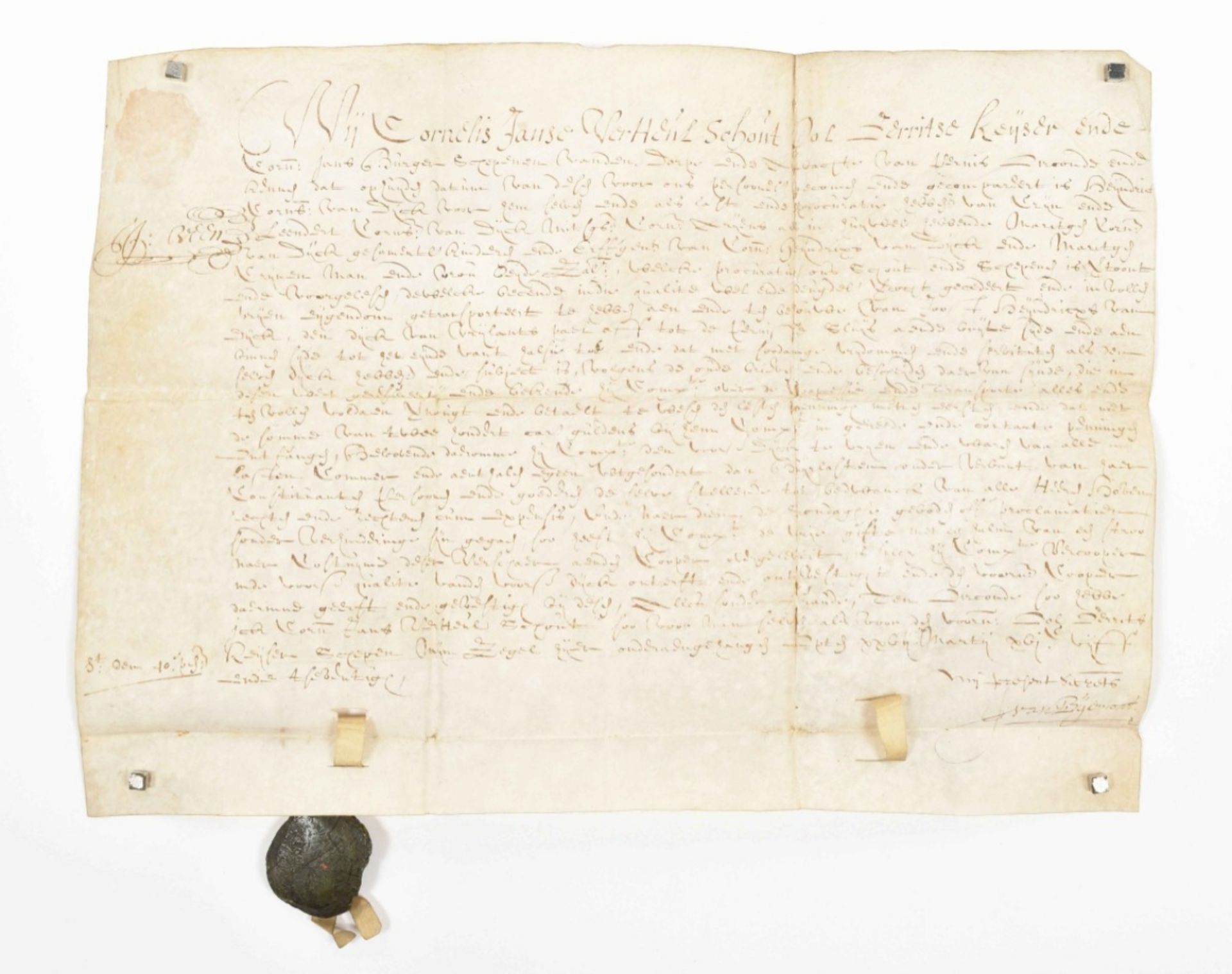 Six Dutch notarial deeds, 1675-1756 - Image 6 of 10