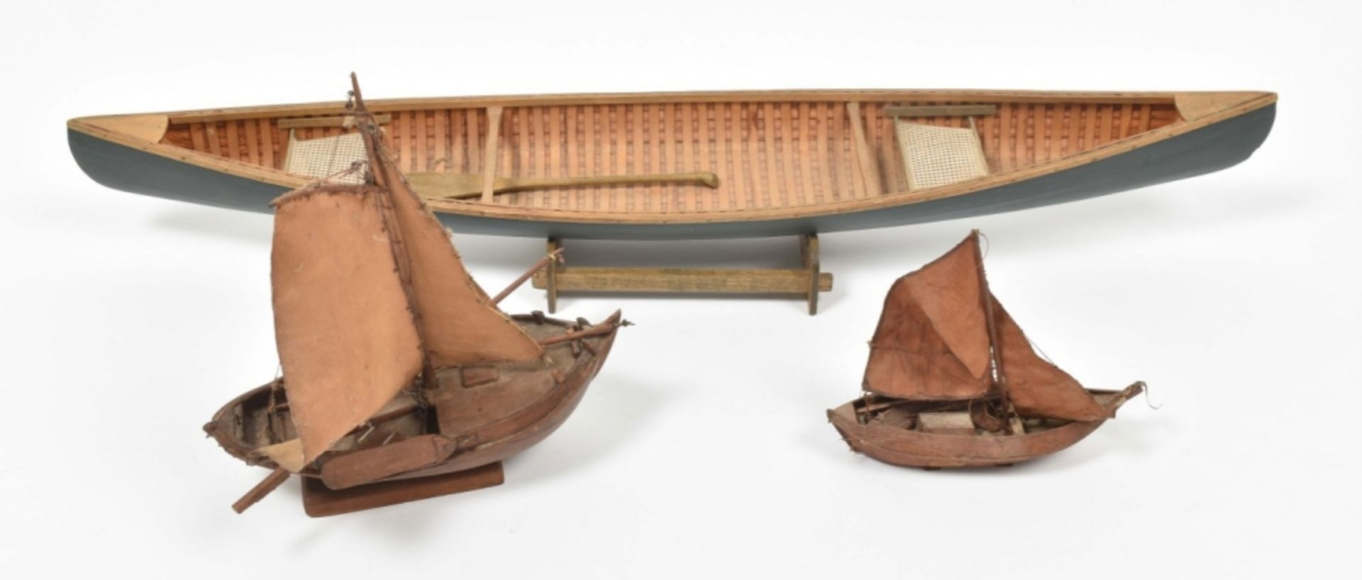 Historic model of a canoe