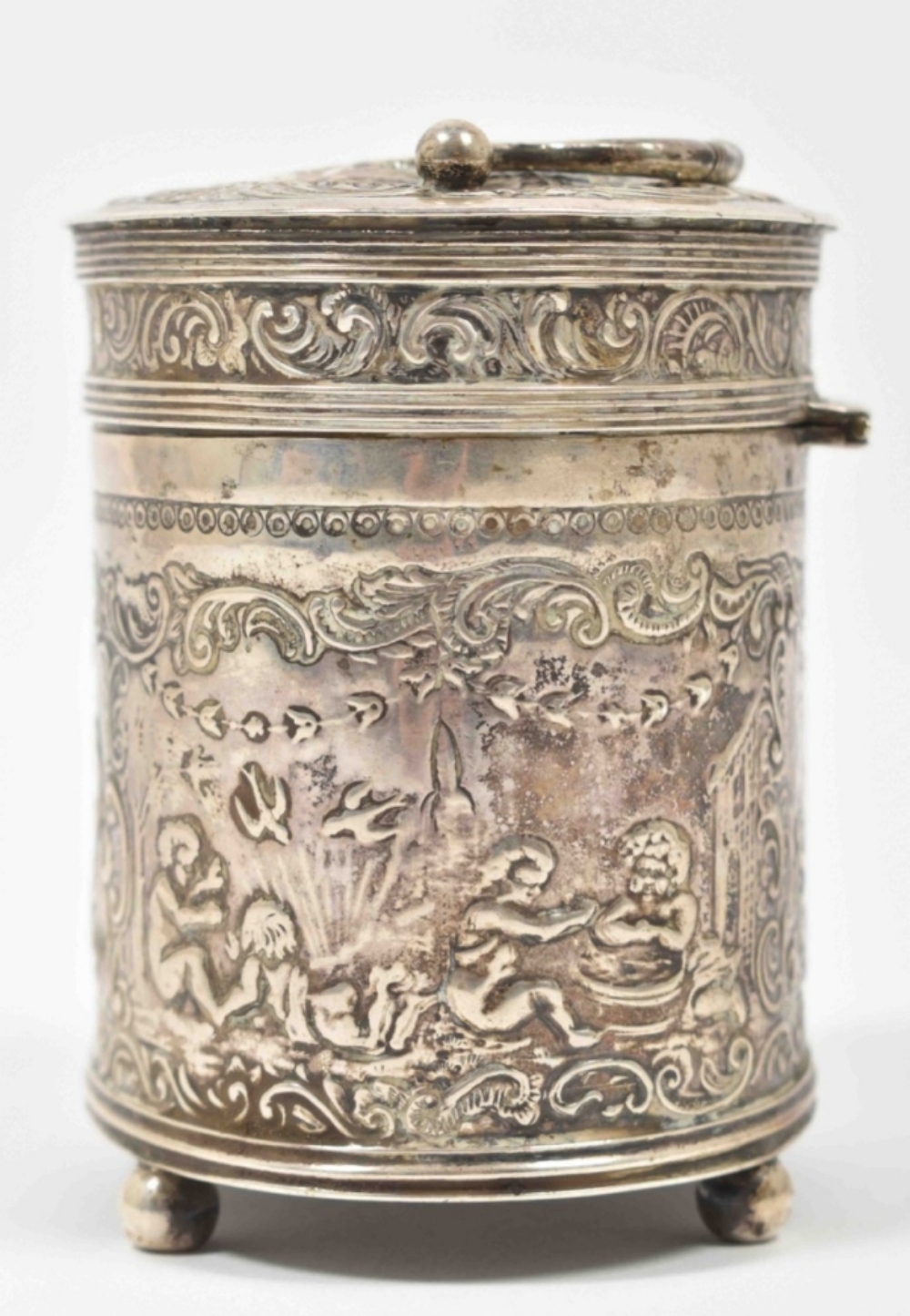Oval silver tea-caddy - Image 2 of 7