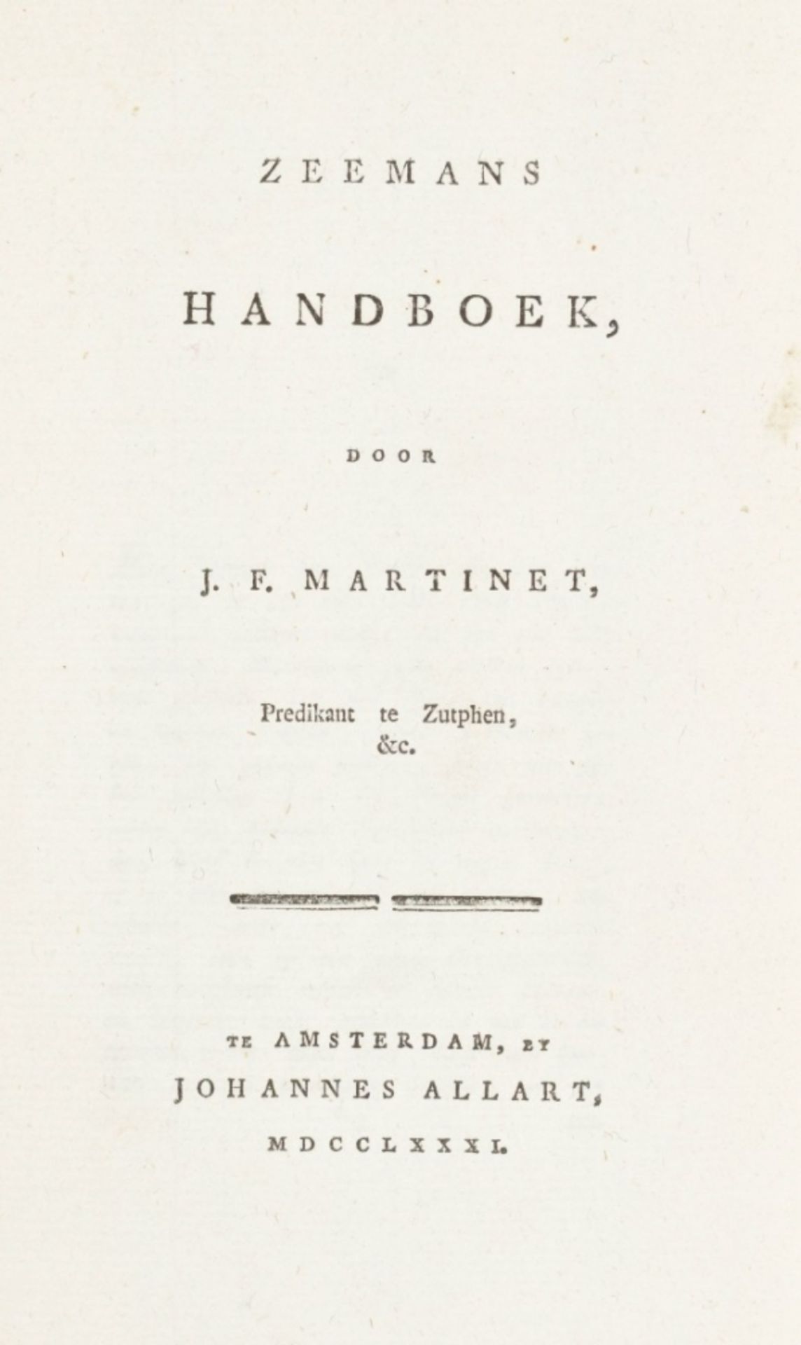 J.F. Martinet. Two first ed. in 1 vol.: Zeemans handboek - Image 3 of 6