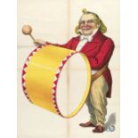 [Drums] "Clown holding a big drum"